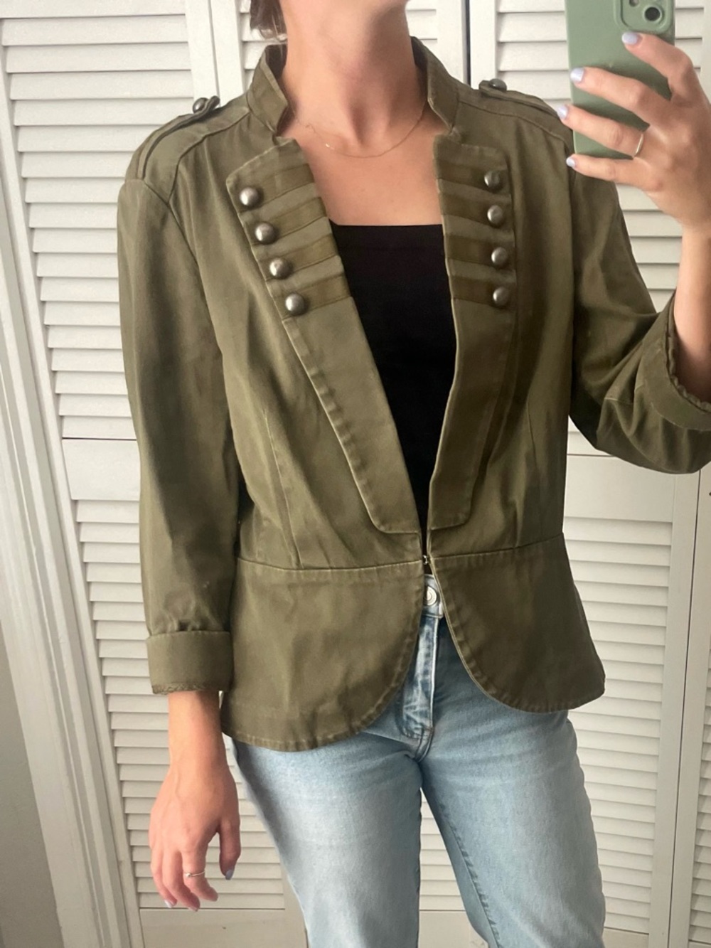 Vintage H&M Military-Style Olive Green Women's Jacket